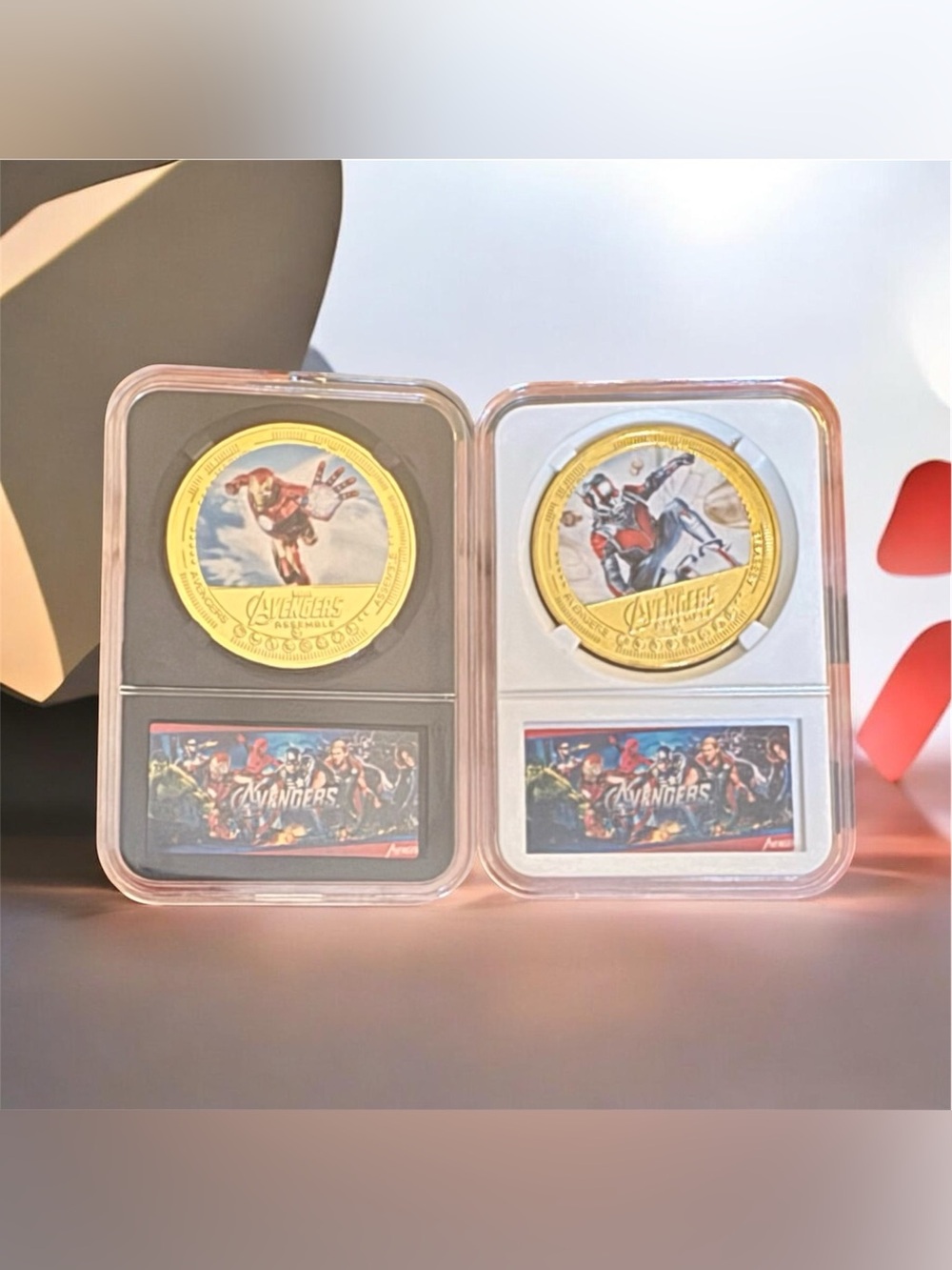 Marvel Avengers Collectible Gold Plated Coin Set - Iron Man - Ant Man - Stan Lee